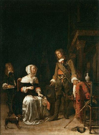 Gabriel Metsu Soldier Paying a Visit to a Young Lady France oil painting art